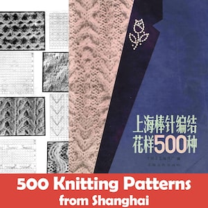 500 Knitting Patterns from Shanghai, Rare Vintage Book - Digital Download