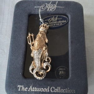 Vintage Schmuck A & S Attwood und Sawyer Poseidon Brosche signiert