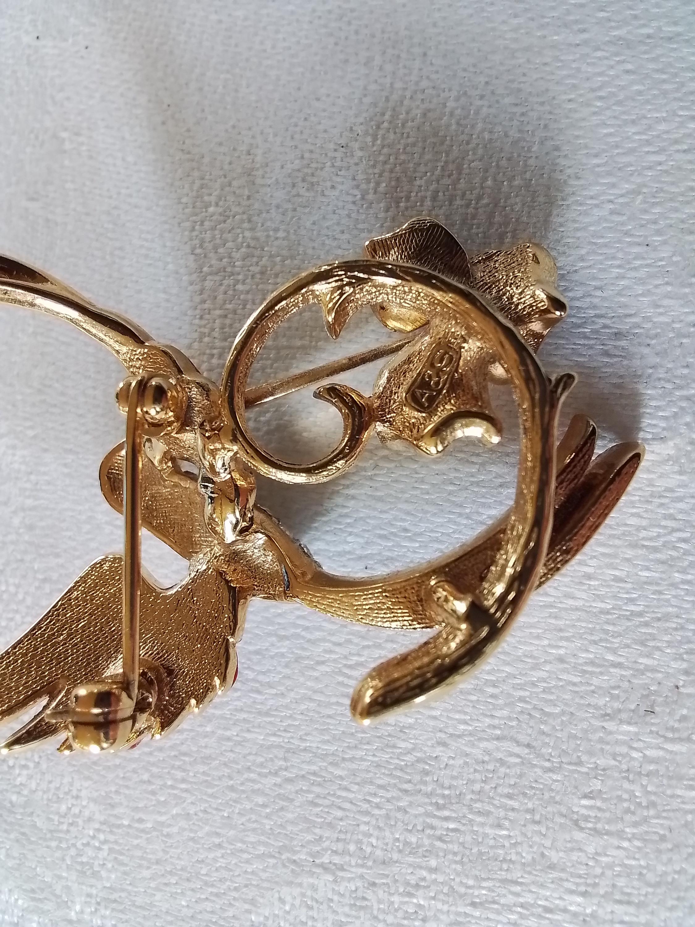 A&S Attwood and Sawyer ヒョウ　ブローチ A&S Attwood Sawyer Bird Vintage Brooch Estate Jewelry Pre