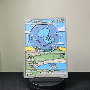 Mew ex - 232/091 / Tarjeta Pokémon de gran tamaño / Tarjeta impresa en 3D / Coleccionable