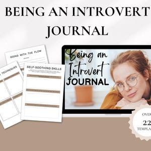Digital Printable Introvert Journal | Journal Prompts | Anxiety Journal | Therapy Journal | Wellness Journal | Self-Love Journal