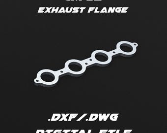 GM LS1/LS2/LS3/LS6/LS9 engine exhaust flange .dxf/.dwg digital file for laser cutting and custom fabrication