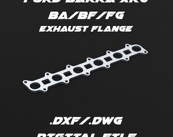 Ford XR6 Barra BA/BF/FG engine exhaust flange .dxf/.dwg digital file for laser cutting and custom fabrication
