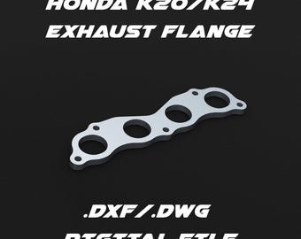 Honda K20/K24 engine exhaust flange .dxf/.dwg digital file for laser cutting and custom fabrication