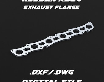 Nissan RB26 engine exhaust flange .dxf/.dwg digital file for laser cutting and custom fabrication