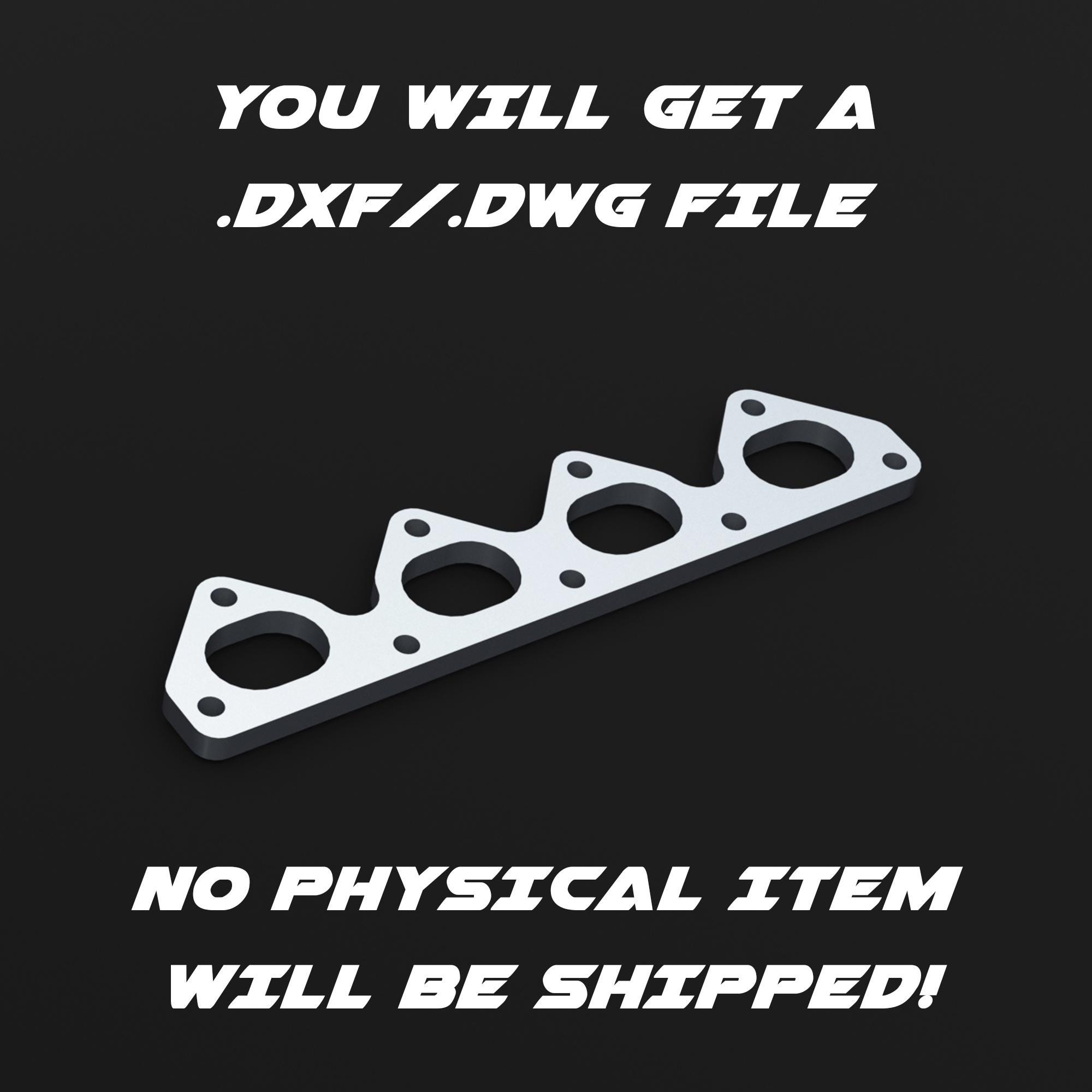 Honda B16/B18 Engine Exhaust Flange .dxf/.dwg Digital File for