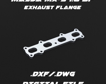 Mazda Miata MX-5 1.8 engine exhaust flange .dxf/.dwg digital file for laser cutting and custom fabrication