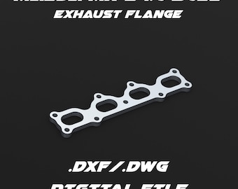 Mazda Miata MX-5 1.6 engine exhaust flange .dxf/.dwg digital file for laser cutting and custom fabrication