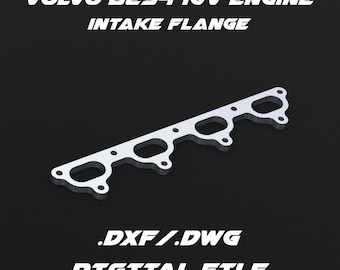 Volvo B204/B234 16V engine intake flange .dxf/.dwg digital file for laser cutting and custom fabrication