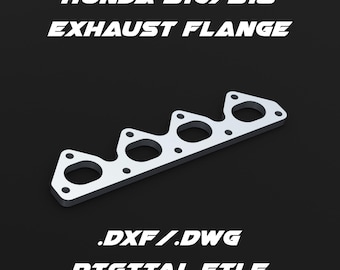 Honda B16/B18 engine exhaust flange .dxf/.dwg digital file for laser cutting and custom fabrication