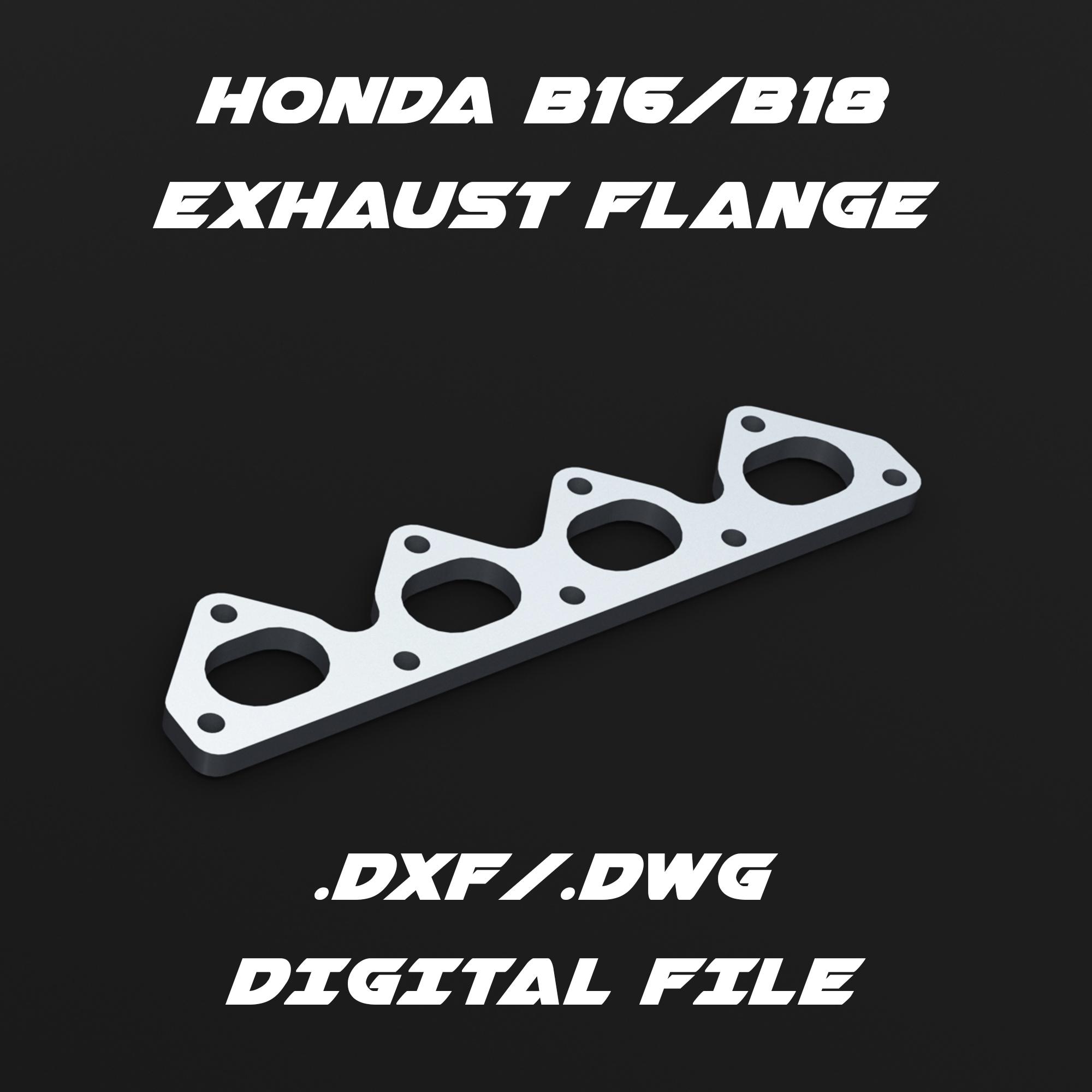 Honda B16/B18 Engine Exhaust Flange .dxf/.dwg Digital File for