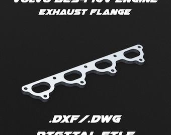 Volvo B204/B234 16V engine exhaust flange .dxf/.dwg digital file for laser cutting and custom fabrication