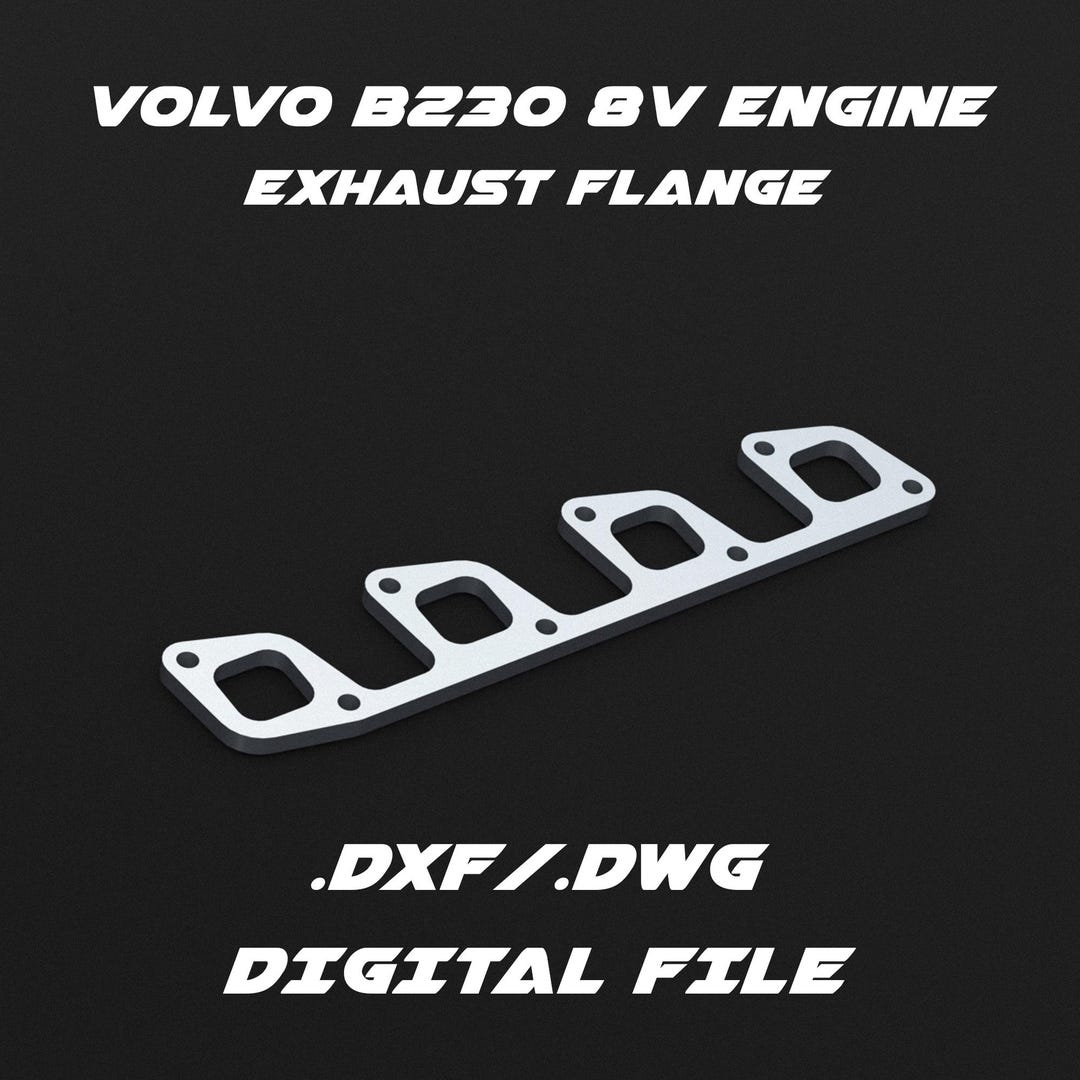 Volvo B21/B23/B230 8V Engine Exhaust Flange .dxf/.dwg Digital File for ...