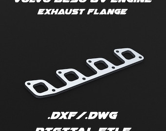 Volvo B21/B23/B230 8V engine exhaust flange .dxf/.dwg digital file for laser cutting and custom fabrication