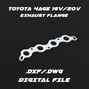 Puede incluir: Un archivo digital para una brida de escape Toyota 4AGE 16V/20V. El archivo está en formato .DXF/.DWG.