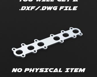 Toyota 2JZ-GTE engine exhaust flange .dxf/.dwg digital file for laser cutting and custom fabrication