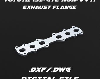 Toyota 1JZ-GTE Non-VVTi engine exhaust flange .dxf/.dwg digital file for laser cutting and custom fabrication