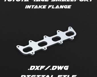 Toyota 4AGE "smallport" engine intake flange .dxf/.dwg digital file for laser cutting and custom fabrication