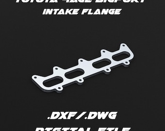 Toyota 4AGE "bigport" engine intake flange .dxf/.dwg digital file for laser cutting and custom fabrication
