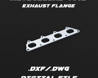Mitsubishi 4G63 engine exhaust flange .dxf/.dwg digital file for laser cutting and custom fabrication