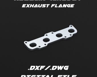 Nissan CA18DET engine exhaust flange .dxf/.dwg digital file for laser cutting and custom fabrication