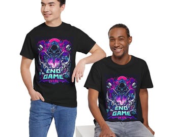 Camiseta con victoria final, camiseta con gráfico neón de jugador