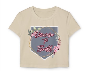 Camiseta floral para bebé "Licencia para emocionar": algodón orgánico, corte entallado