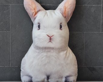 Almohada decorativa con forma de conejito para la decoración de primavera y Pascua para el salón.