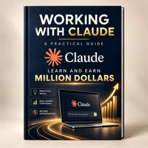 Claude AI-guide för nybörjare och frilansare, 130-sidig e-bok, 60 uppmaningar, klientmallar, 90-dagarsplan, direkt PDF-nedladdning