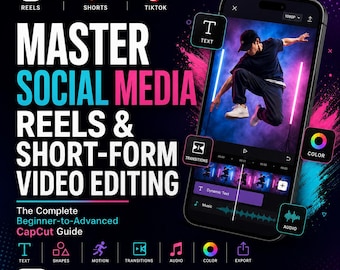 Guía de edición de vídeo con CapCut / Curso de edición de vídeos cortos para TikTok / Tutorial de edición de vídeo para redes sociales / Guía para principiantes y expertos