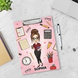 Personalized Teacher Appreciation Gift, Back to School Gift Custom Teacher Acrylic Clipboard, Teacher Name Clipboard Librarian Gift Teacher