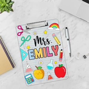 Teacher Appreciation Gifts, Personalized Teacher Clipboard, Custom Acrylic Clipboard With Teacher Name, Teacher Gifts, Back to School Gift