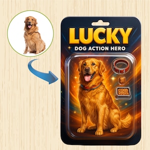 Benutzerdefinierte Actionfigur, Geschenk für Hund, Hundegrave, personalisierte digitale Kunst, digitaler Download