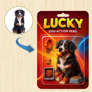 Benutzerdefinierte Actionfigur, personalisierte Spielzeugkiste, Geschenk für Hund, Hundegrave, personalisierte digitale Kunst, digitaler Download