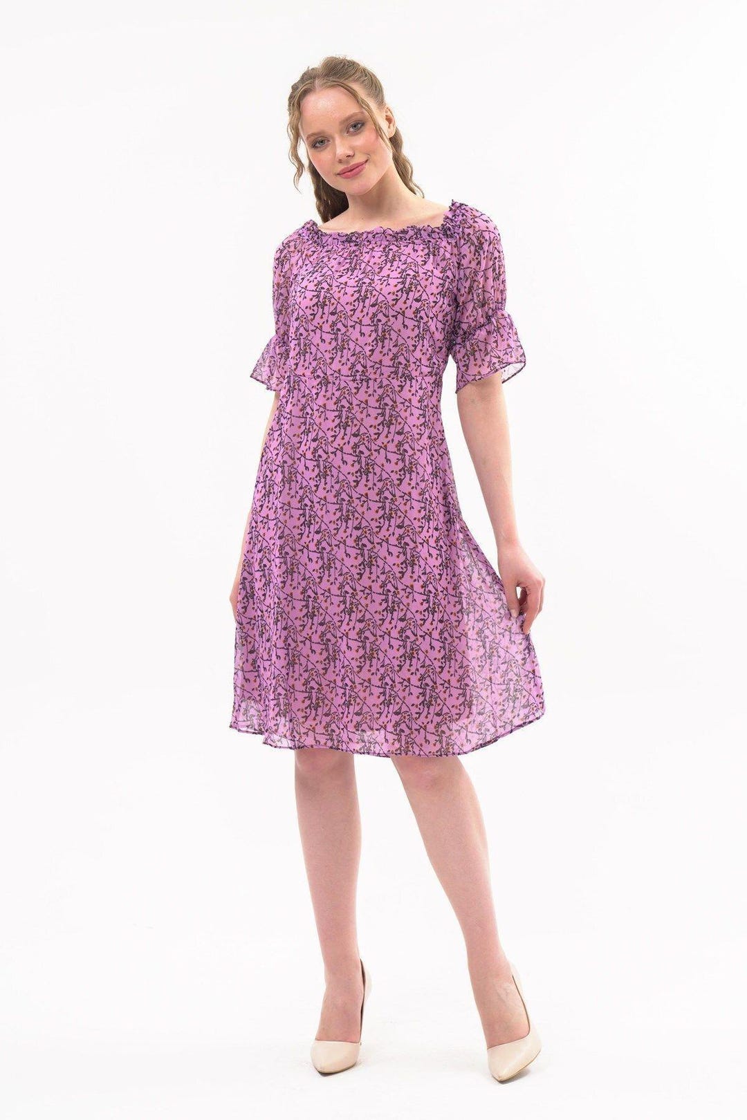 Off Shoulder Flowy Chiffon Cami Mini Dress