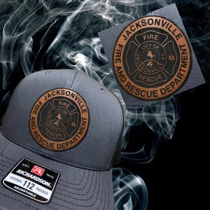 Jacksonville Fire Rescue Leather Patch Hat