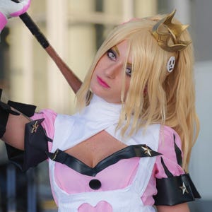 Zła dziewczyna Cosplay pocztówka