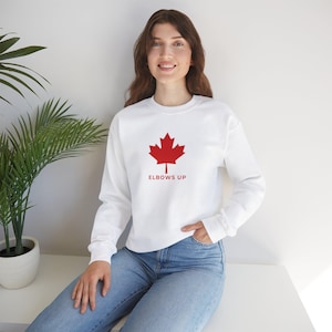 NEW Canada Elbows Up Sweatshirt, Cozy Crewneck.  Canadian Pride Shirt. Made in Canada. Designed in Canada. Made for ALL Canadians.