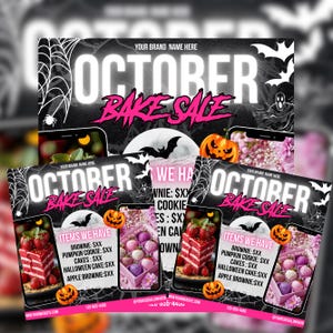 October Bake Sale Flyer, Bakery Flyer, Sweet Treats Flyer, Bake Shop Flyer, Cake Pastry Flyer, Dessert, Digital Download, Canva Editable