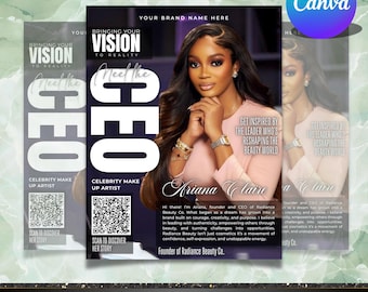 Meet The CEO Flyer, Magazine Style Canva Template, Business Owner Introduction Flyer, Business Branding Launching Flyer, Canva Editable