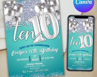 10 biglietti d'invito per compleanno bambini DINOS + 10