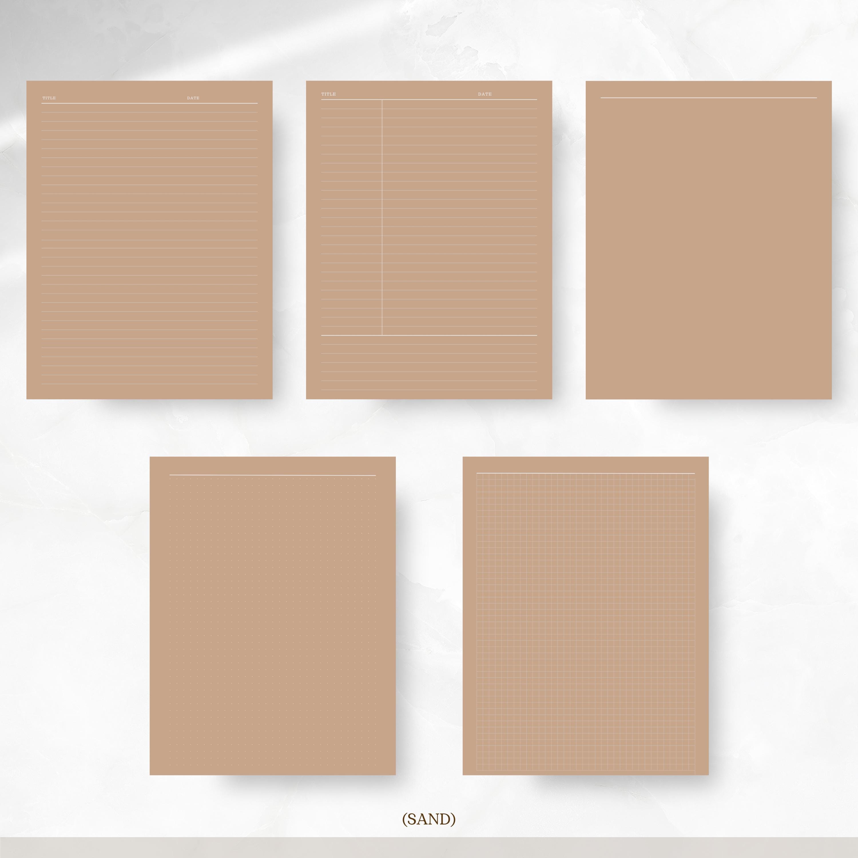 Notebook Paper Digital Paper Digital Notebook Paper | Note Taking Templates |brown Digital Pages ...