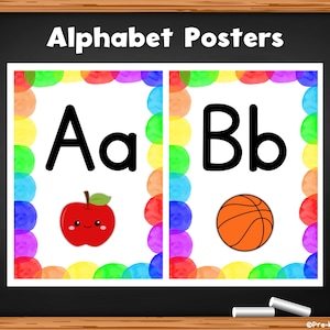 Carteles del alfabeto de letras para preescolar Letras Reconocimiento de letras para preescolar Sonidos de las letras de la clase para preescolar Preescolar Mayúsculas y minúsculas Archivo de educación en el hogar