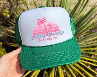 Custom Birthday Trucker Hat: Trendy Beach Party Favor Cabo