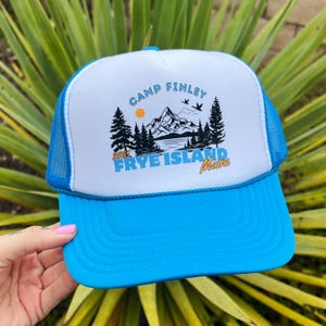 Custom Camping Trucker Hats, Bachelorette Camping Glamping Merch,Personalized Mountains Retro Birthday Girls Trip Bach Party Favors