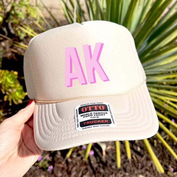 Monogram Trucker Hat: Custom Bachelorette Party Bridal Favor