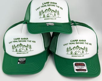 Custom Camping Trucker Hat: Personalized Bachelorette Party Favors