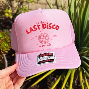 Bachelorette Party Custom Trucker Hats, Last Disco Favors Bachelorette Merch, Custom Destination Girls Trip Bach Party Favors Disco Ball