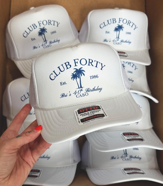 Custom Trucker Hat: Personalized 40th Birthday Cabo Trip Favor
