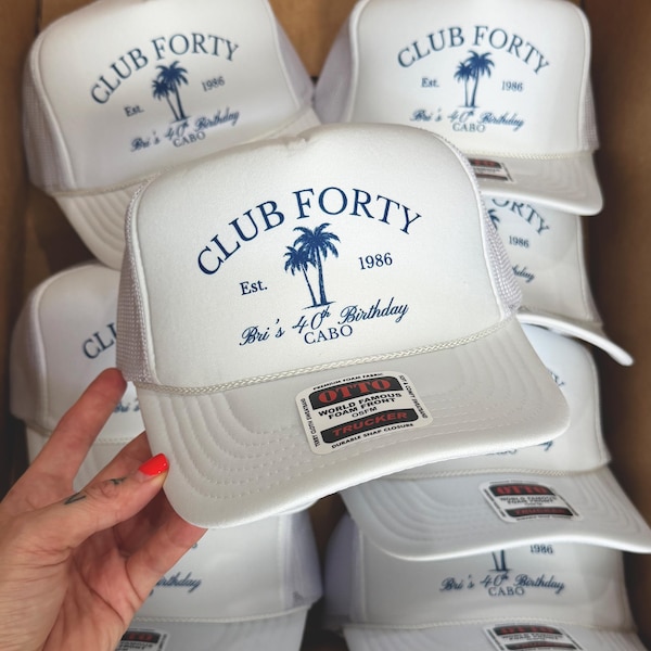 Custom Trucker Hat: Personalized 40th Birthday Cabo Trip Favor